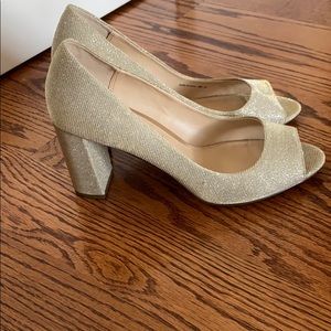 Nina gold tone chunky heels